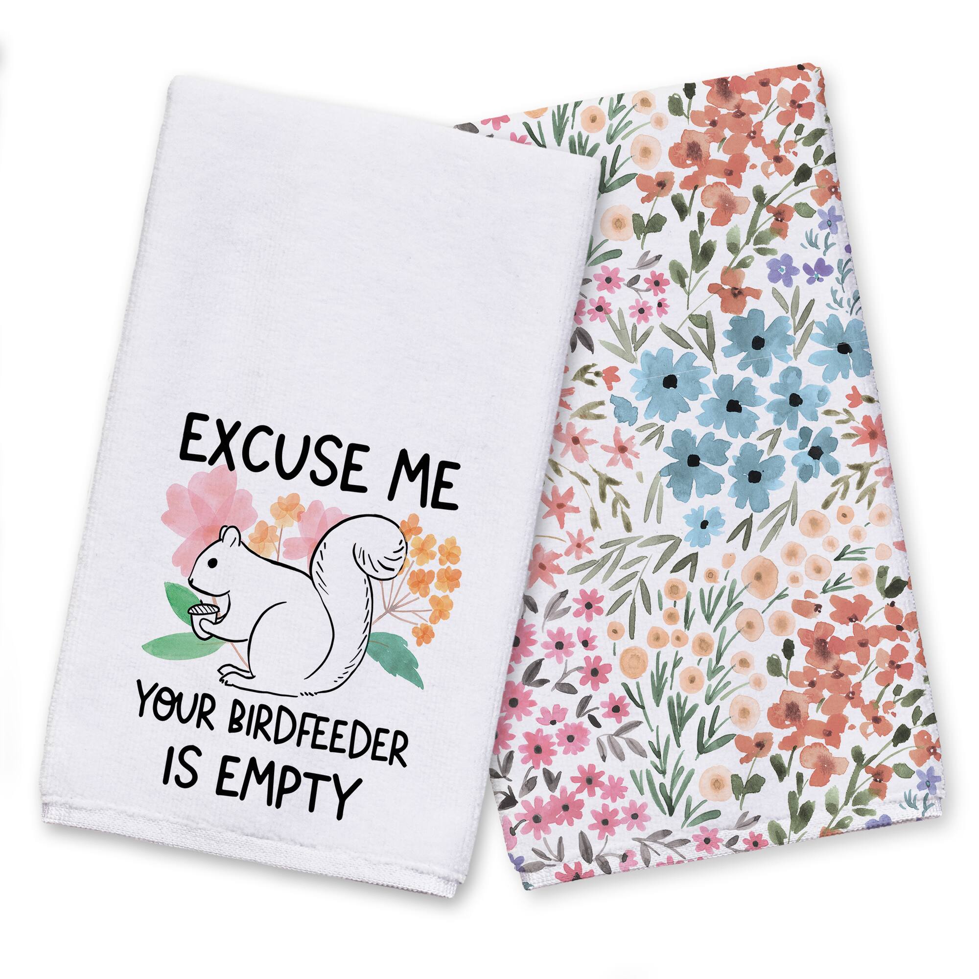 Squirrel In a Bird Feeder Tea Towel Set